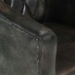 VidaXL Fauteuil Gris Cuir véritable -Fauteuils Soldes image 5 321870