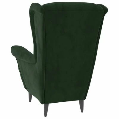 VidaXL Fauteuil Vert foncé Velours 7 VidaXL Fauteuil Vert foncé Velours – Image 5