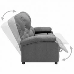 VidaXL Canapé inclinable à 2 places Gris clair Tissu 12 VidaXL Canapé inclinable à 2 places Gris clair Tissu -Fauteuils Soldes image 5 324089