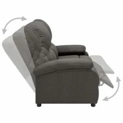 VidaXL Canapé inclinable à 2 places Gris foncé Tissu -Fauteuils Soldes image 5 324090