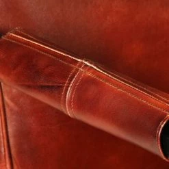 VidaXL Fauteuil 60x75x90 cm Marron foncé Cuir de chèvre véritable -Fauteuils Soldes image 5 325144