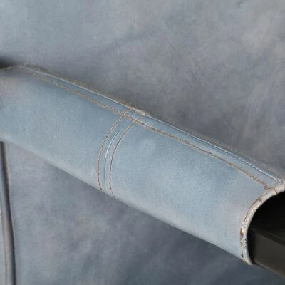 VidaXL Fauteuil 60x75x90 cm Gris Cuir de chèvre véritable 7 VidaXL Fauteuil 60x75x90 cm Gris Cuir de chèvre véritable – Image 5