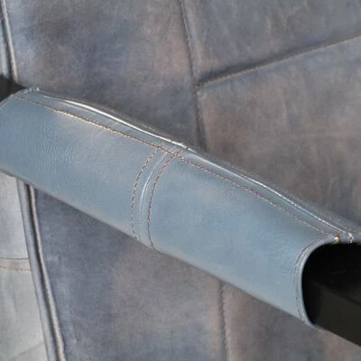 VidaXL Fauteuil 60x80x87 cm Gris Cuir de chèvre véritable 7 VidaXL Fauteuil 60x80x87 cm Gris Cuir de chèvre véritable – Image 5