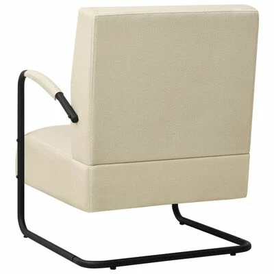 VidaXL Fauteuil Crème Tissu 7 VidaXL Fauteuil Crème Tissu – Image 5