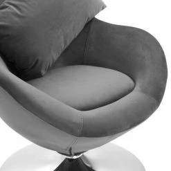 VidaXL Fauteuil pivotant en forme d’œuf et coussin Gris clair Velours 12 VidaXL Fauteuil pivotant en forme d’œuf et coussin Gris clair Velours -Fauteuils Soldes image 5 326211
