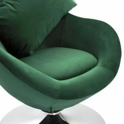 VidaXL Fauteuil pivotant en forme d’œuf et coussin Vert foncé Velours 12 VidaXL Fauteuil pivotant en forme d’œuf et coussin Vert foncé Velours -Fauteuils Soldes image 5 326213
