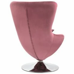 VidaXL Fauteuil pivotant en forme d’œuf avec coussin Rose Velours -Fauteuils Soldes image 5 326214