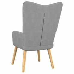 VidaXL Chaise de relaxation avec tabouret Gris clair Tissu -Fauteuils Soldes image 5 327534
