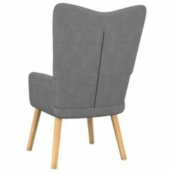 VidaXL Chaise de relaxation avec tabouret Gris foncé Tissu -Fauteuils Soldes image 5 327535