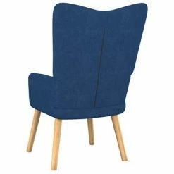 VidaXL Chaise de relaxation avec tabouret Bleu Tissu -Fauteuils Soldes image 5 327538