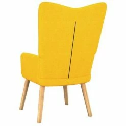 VidaXL Chaise de relaxation avec tabouret Jaune moutarde Tissu -Fauteuils Soldes image 5 327541