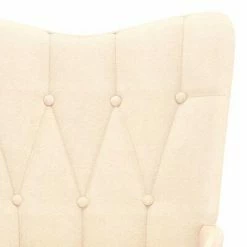 VidaXL Chaise de relaxation Crème Tissu -Fauteuils Soldes image 5 327547