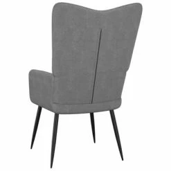 VidaXL Chaise de relaxation avec tabouret Gris foncé Tissu -Fauteuils Soldes image 5 327557