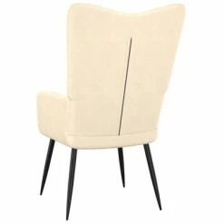 VidaXL Chaise de relaxation avec tabouret Crème Tissu -Fauteuils Soldes image 5 327558