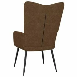 VidaXL Chaise de relaxation avec tabouret Marron Tissu 12 VidaXL Chaise de relaxation avec tabouret Marron Tissu -Fauteuils Soldes image 5 327559