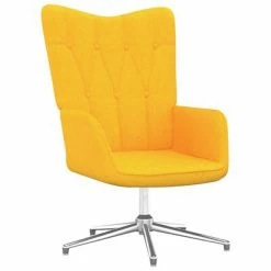 VidaXL Chaise de relaxation avec tabouret Jaune moutarde Tissu -Fauteuils Soldes image 5 327607