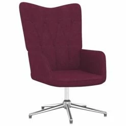 VidaXL Chaise de relaxation avec tabouret Violet Tissu -Fauteuils Soldes image 5 327610
