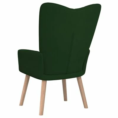VidaXL Chaise de relaxation Vert foncé Velours 7 VidaXL Chaise de relaxation Vert foncé Velours – Image 5