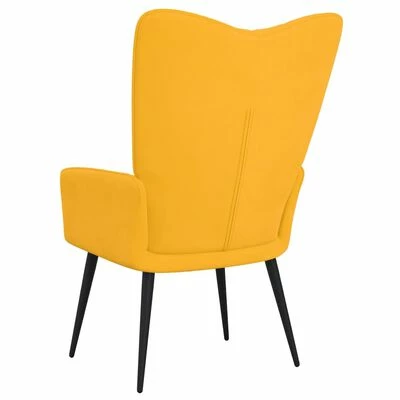 VidaXL Chaise de relaxation Jaune moutarde Velours 7 VidaXL Chaise de relaxation Jaune moutarde Velours – Image 5