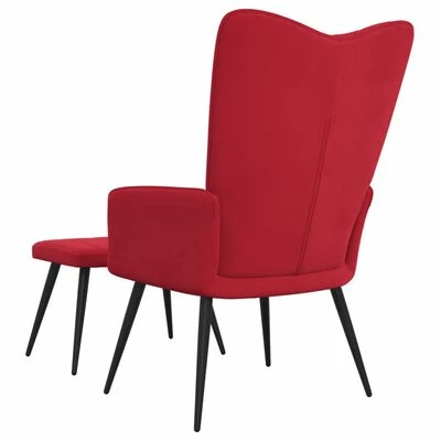 VidaXL Chaise de relaxation avec repose-pied Rouge bordeaux Velours 7 VidaXL Chaise de relaxation avec repose-pied Rouge bordeaux Velours – Image 5