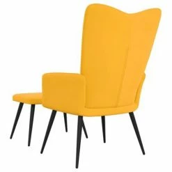 VidaXL Chaise de relaxation avec repose-pied Jaune moutarde Velours -Fauteuils Soldes image 5 327695