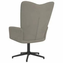 VidaXL Chaise de relaxation Gris clair Velours 12 VidaXL Chaise de relaxation Gris clair Velours -Fauteuils Soldes image 5 327699