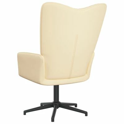 VidaXL Chaise de relaxation Blanc crème Velours 7 VidaXL Chaise de relaxation Blanc crème Velours – Image 5