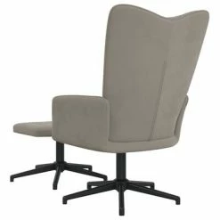 VidaXL Chaise de relaxation avec repose-pied Gris clair Velours -Fauteuils Soldes image 5 327710