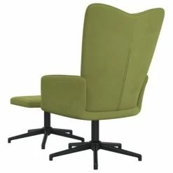 VidaXL Chaise de relaxation avec repose-pied Vert clair Velours -Fauteuils Soldes image 5 327713