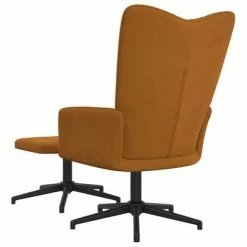 VidaXL Chaise de relaxation avec repose-pied Marron Velours -Fauteuils Soldes image 5 327718