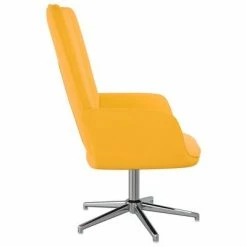 VidaXL Chaise de relaxation Jaune moutarde Velours -Fauteuils Soldes image 5 327728
