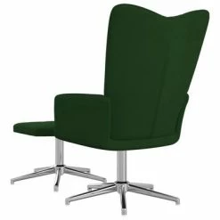 VidaXL Chaise de relaxation avec repose-pied Vert foncé Velours -Fauteuils Soldes image 5 327734