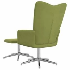 VidaXL Chaise de relaxation avec repose-pied Vert clair Velours 12 VidaXL Chaise de relaxation avec repose-pied Vert clair Velours -Fauteuils Soldes image 5 327735