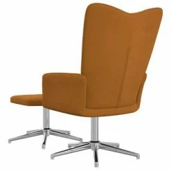 VidaXL Chaise de relaxation avec repose-pied Marron Velours -Fauteuils Soldes image 5 327740