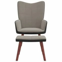 VidaXL Chaise de relaxation avec repose-pied Gris clair Velours et PVC -Fauteuils Soldes image 5 327798