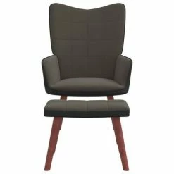 VidaXL Chaise de relaxation avec repose-pied Gris foncé Velours et PVC -Fauteuils Soldes image 5 327799