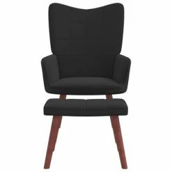 VidaXL Chaise de relaxation avec repose-pied Noir Velours et PVC 12 VidaXL Chaise de relaxation avec repose-pied Noir Velours et PVC -Fauteuils Soldes image 5 327804