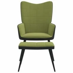 VidaXL Chaise de relaxation avec repose-pied Vert clair Velours et PVC -Fauteuils Soldes image 5 327823