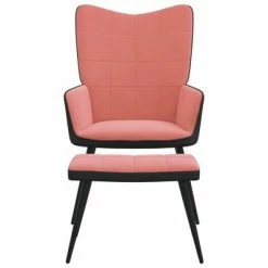 VidaXL Chaise de relaxation avec repose-pied Rose Velours et PVC -Fauteuils Soldes image 5 327824
