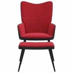 VidaXL Chaise de détente et repose-pied Rouge bordeaux Velours et PVC -Fauteuils Soldes image 5 327825