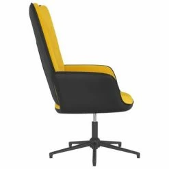 VidaXL Chaise de relaxation Jaune moutarde Velours et PVC -Fauteuils Soldes image 5 327838