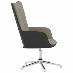 VidaXL Chaise de relaxation Gris clair Velours et PVC -Fauteuils Soldes image 5 327853