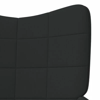 VidaXL Chaise de relaxation Noir Tissu 7 VidaXL Chaise de relaxation Noir Tissu – Image 5
