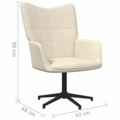 VidaXL Chaise de relaxation Crème Tissu -Fauteuils Soldes image 5 327965