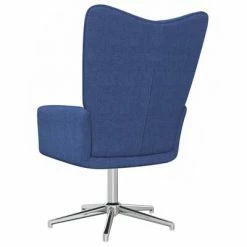 VidaXL Chaise de relaxation Bleu Tissu -Fauteuils Soldes image 5 327989
