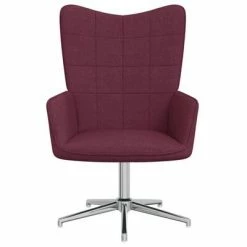 VidaXL Chaise de relaxation avec tabouret Violet Tissu -Fauteuils Soldes image 5 328006