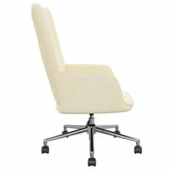 VidaXL Chaise de relaxation Crème Tissu -Fauteuils Soldes image 5 328031