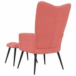 VidaXL Chaise de relaxation avec repose-pied Rose Velours -Fauteuils Soldes image 5 328088