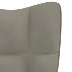 VidaXL Chaise de relaxation Gris clair Velours -Fauteuils Soldes image 5 328095