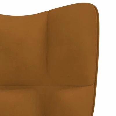 VidaXL Chaise de relaxation Marron Velours 7 VidaXL Chaise de relaxation Marron Velours – Image 5